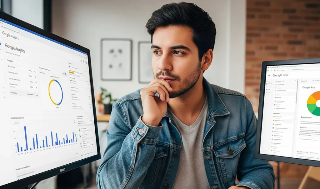 analista de marketing integrando datos de SEO y pauta digital