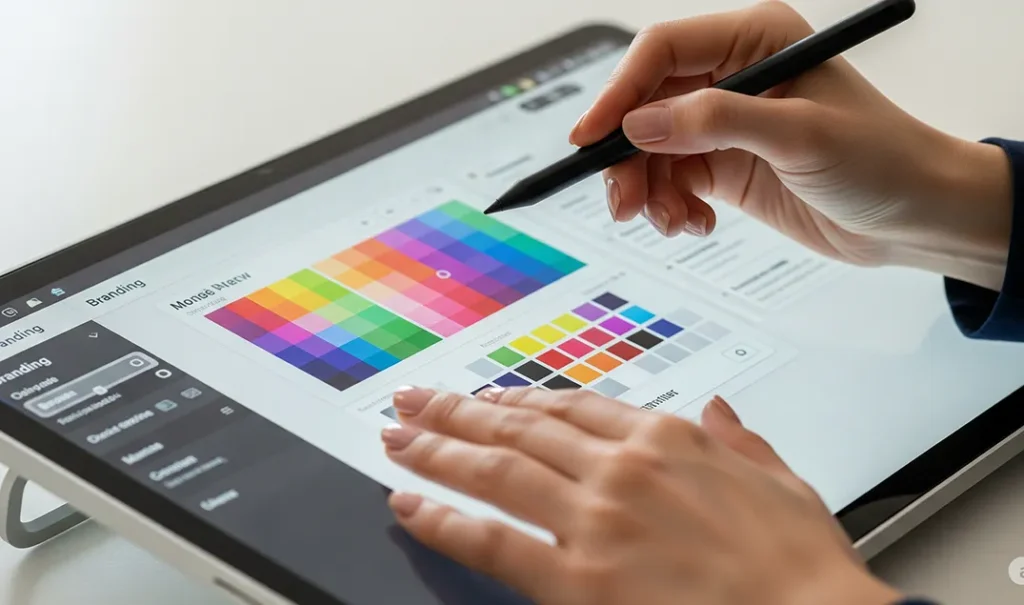 diseñador trabajando en la identidad de marca para crear una marca de valor