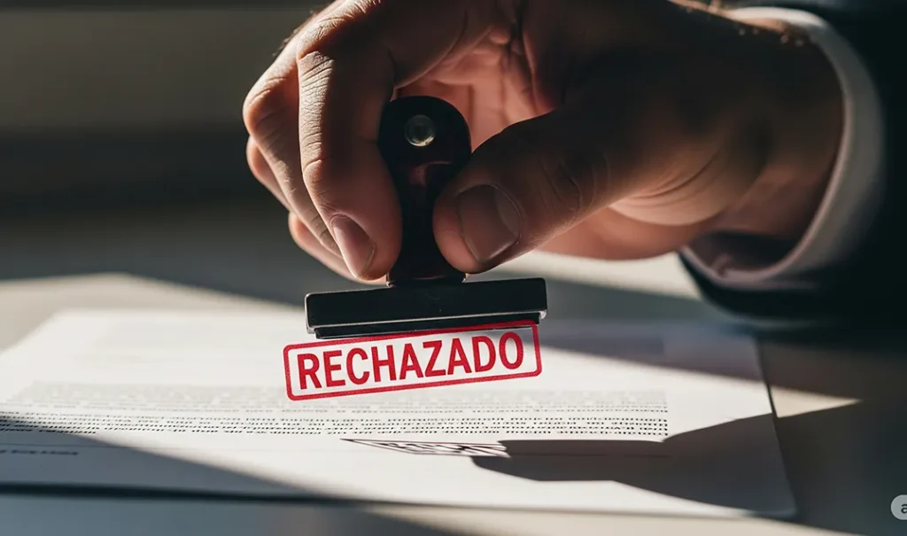 documento de registro de marca rechazado por errores de branding legales