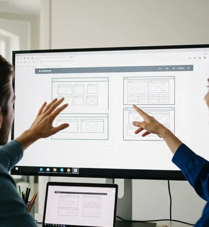 equipo de desarrollo web premium trabajando en un diseño web personalizado